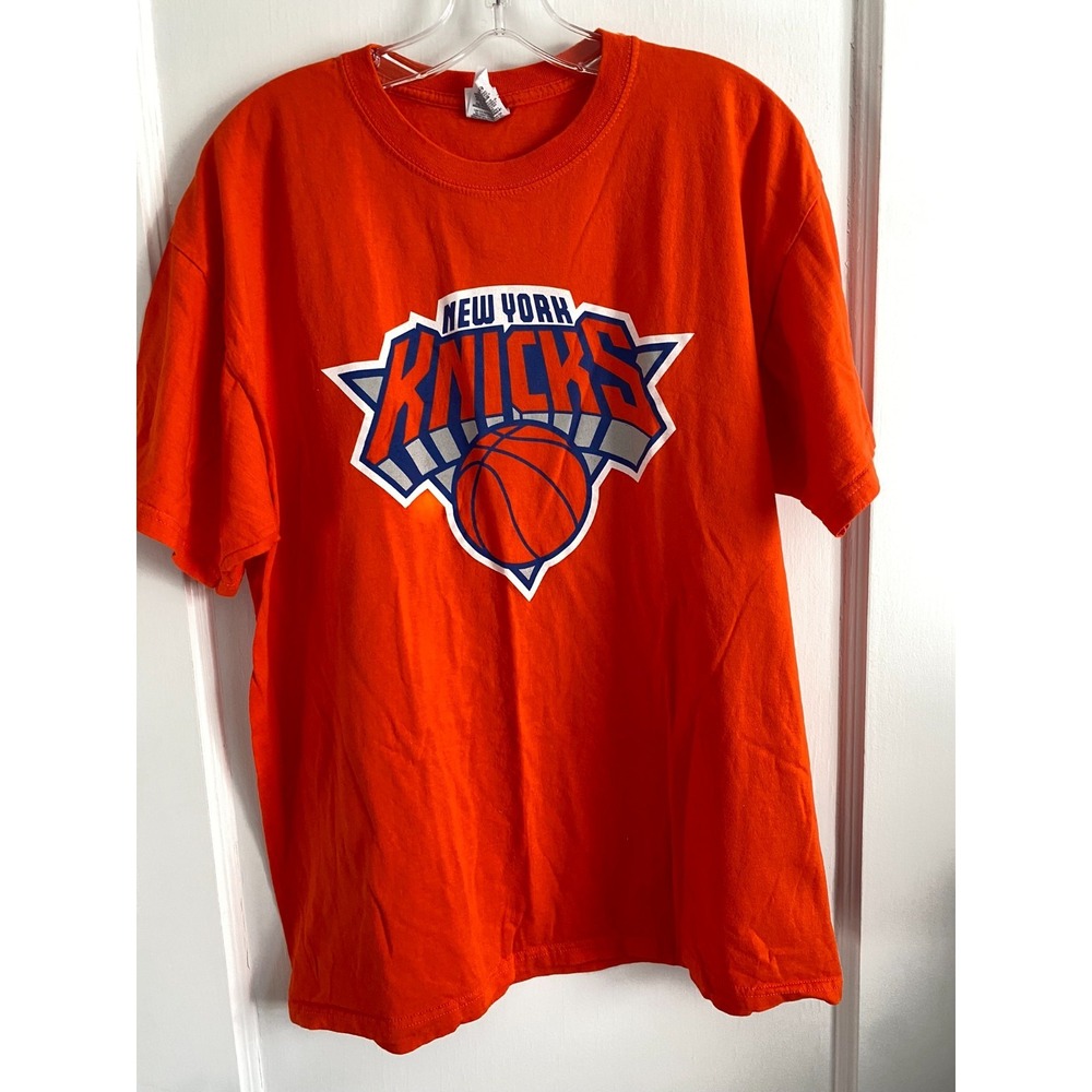 New York Knicks Graphic T Shirt Jerzees Orange Mens Size XL NBA Basketball Fan
